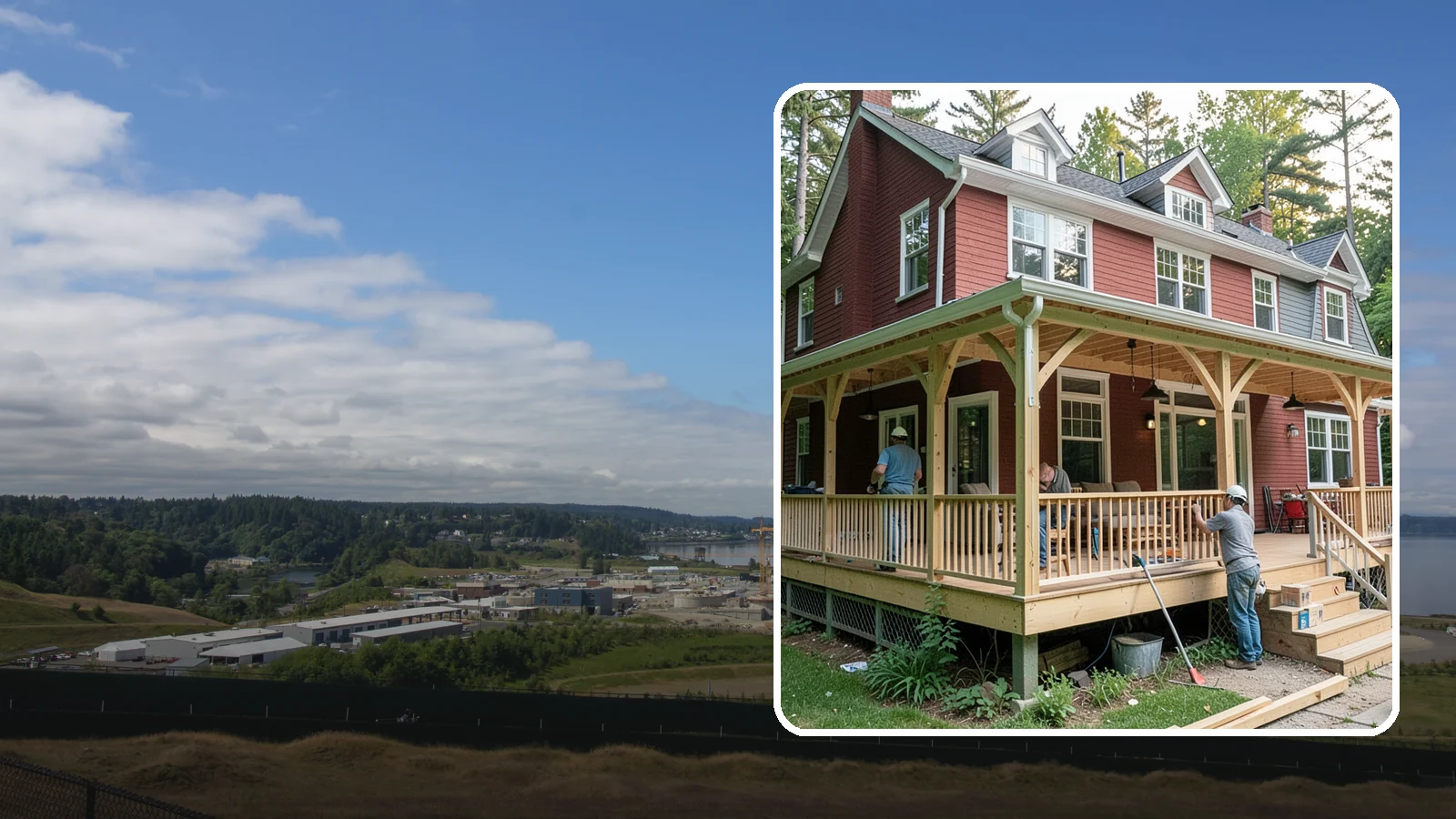 Wraparound Porch Construction in University Place, Pierce County, WA - Wraparound porch construction that wraps your home in classic, usable covered space.