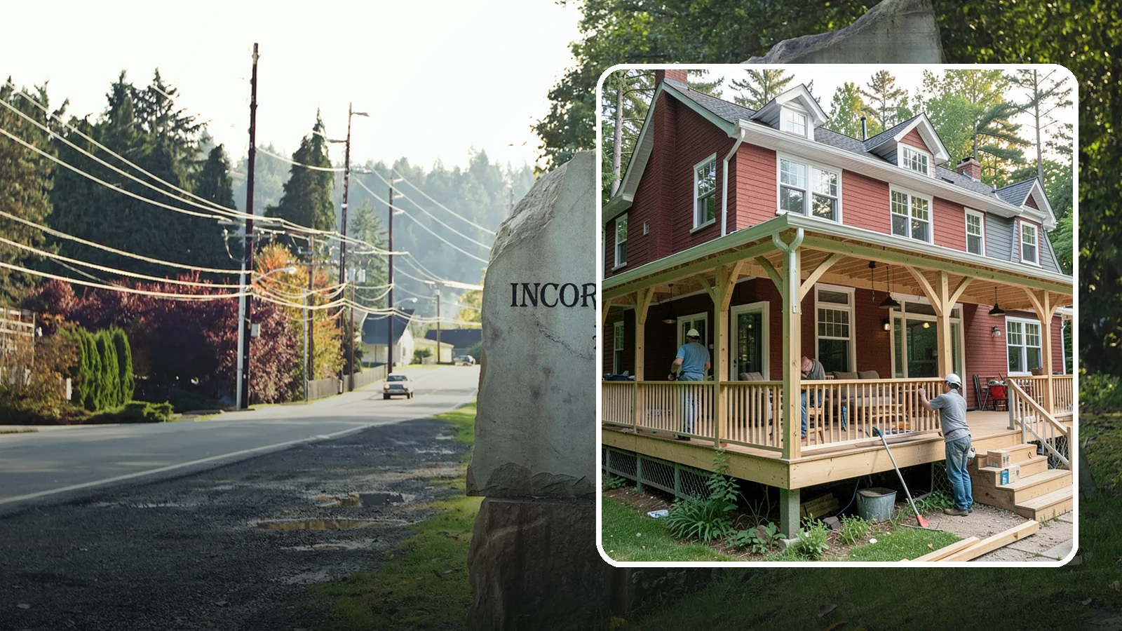 Wraparound Porch Construction in Wilkeson, Pierce County, WA - Wraparound porch construction that wraps your home in classic, usable covered space.