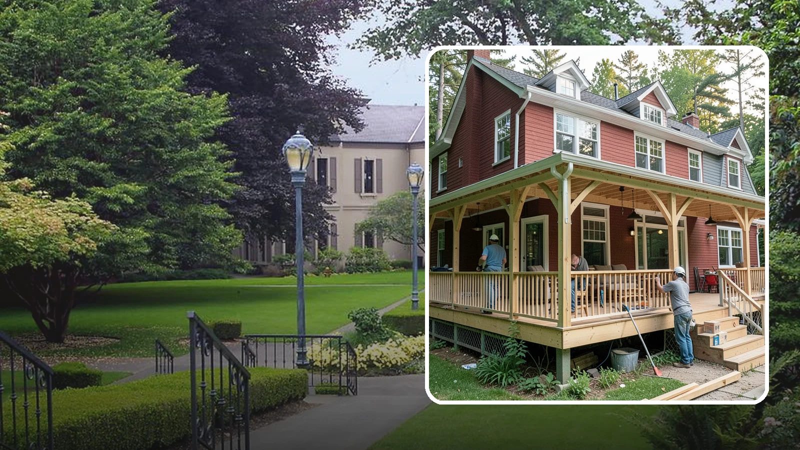 Wraparound Porch Construction in Woodinville, King County, WA - Wraparound porch construction that wraps your home in classic, usable covered space.