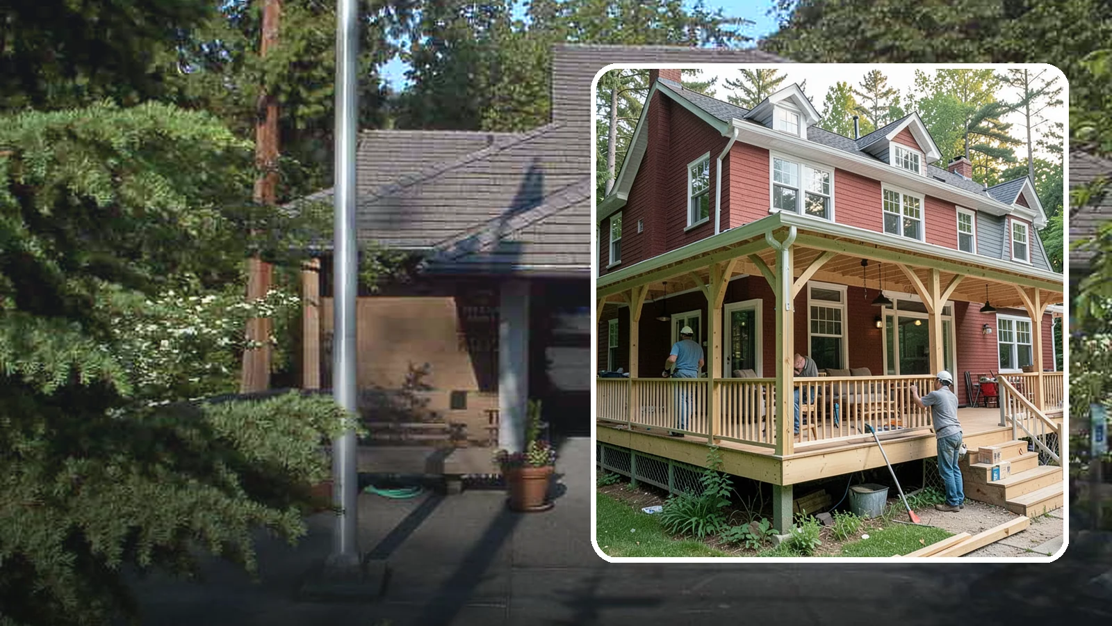 Wraparound Porch Construction in Yarrow Point, King County, WA - Wraparound porch construction that wraps your home in classic, usable covered space.