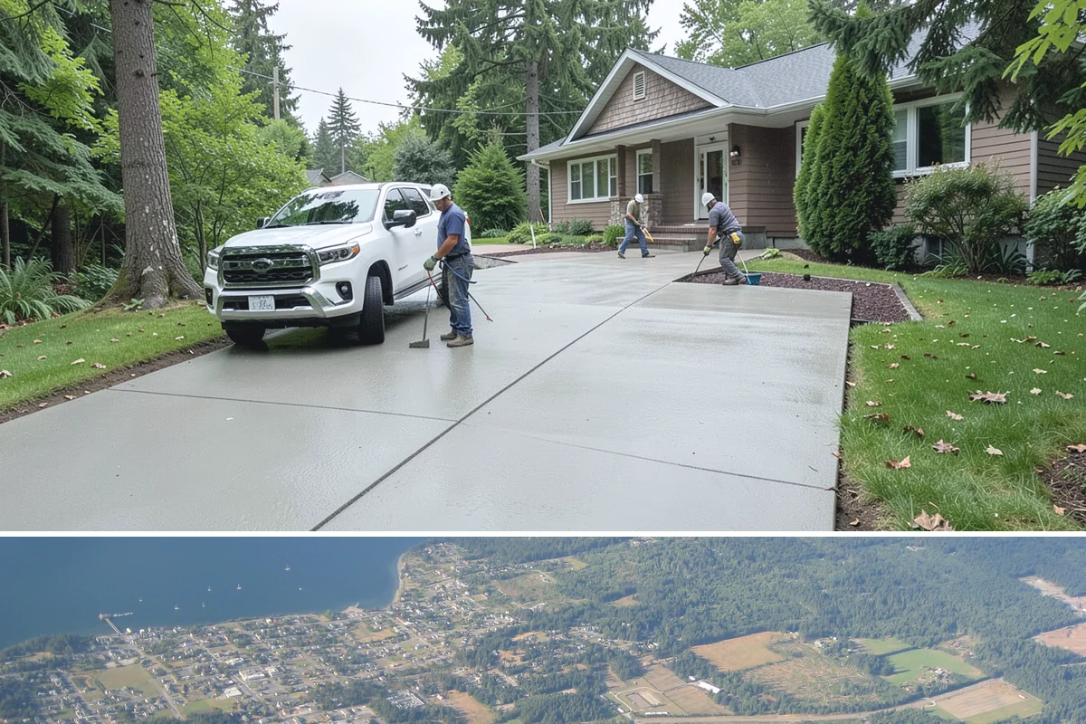 Zero-Step Entry Construction in Coupeville, Island County, WA - Concrete and grading work goes fastest in the drier late-spring through early-fall window.