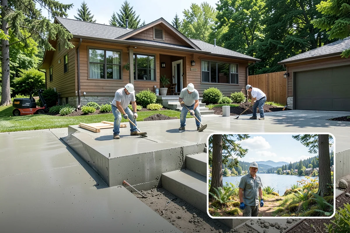 Zero-Step Entry Construction in Milton, King County, WA - Eliminates the entry stair that blocks safe access