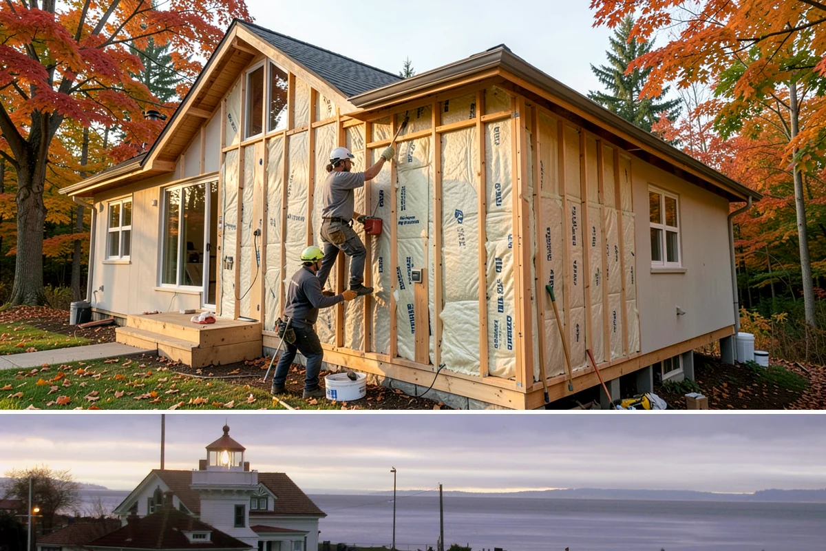 Zero-Step Entry Construction in Mukilteo, Snohomish County, WA - Concrete and grading work goes fastest in the drier late-spring through early-fall window.