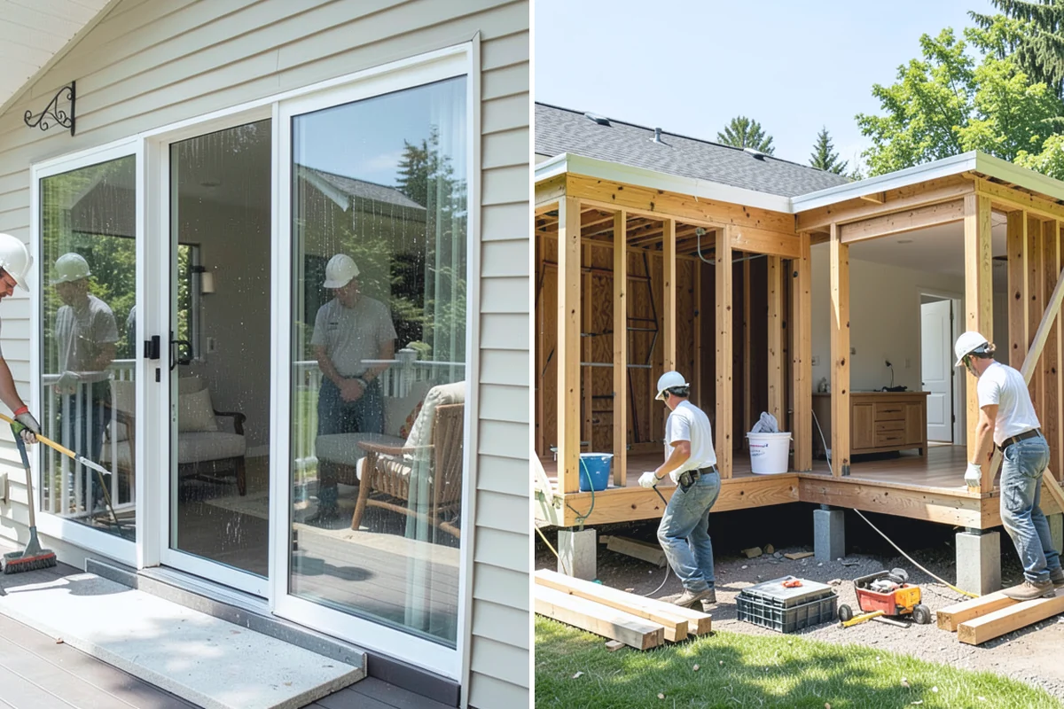 Zero-Step Entry Construction in South Prairie, Pierce County, WA - We survey the entry grade, drainage, and door threshold