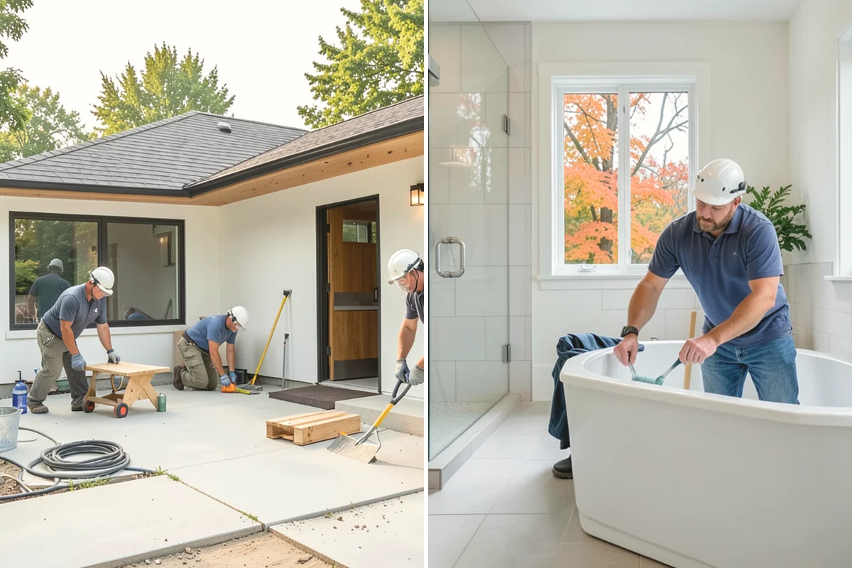 Zero-Step Entry Construction in Tukwila, King County, WA - We survey the entry grade, drainage, and door threshold