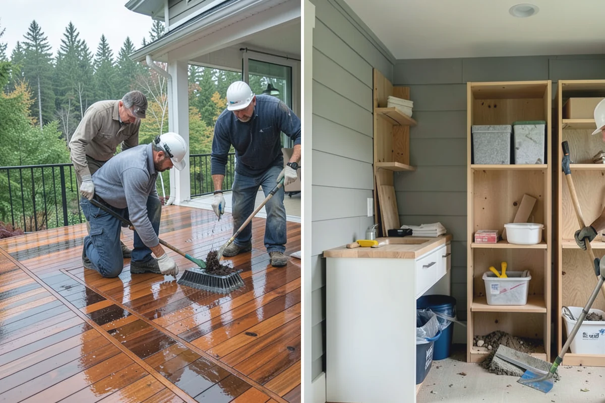 Zero-Step Entry Construction in Woodinville, King County, WA - We survey the entry grade, drainage, and door threshold