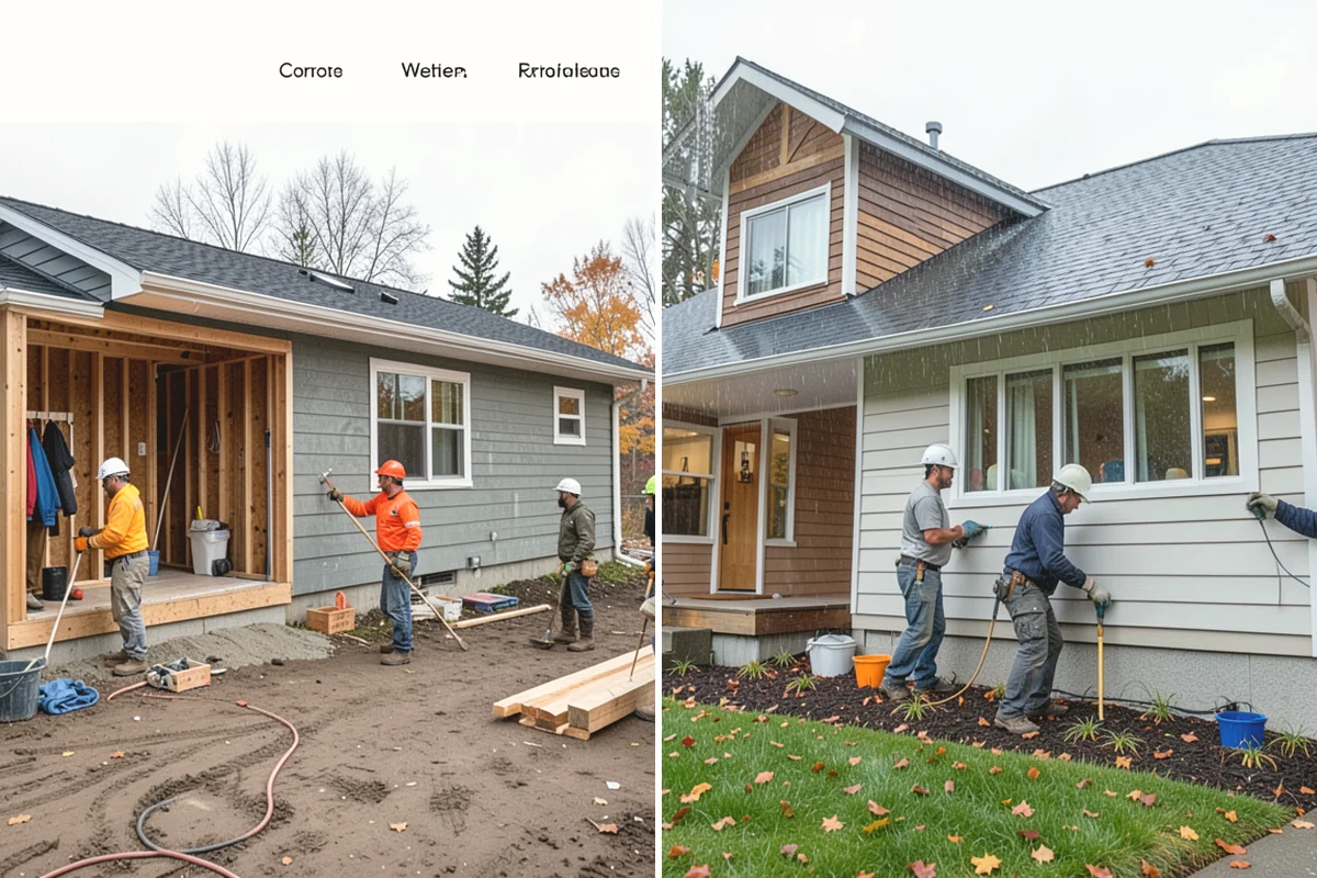 Zero-Step Entry Construction in Yarrow Point, King County, WA - We survey the entry grade, drainage, and door threshold