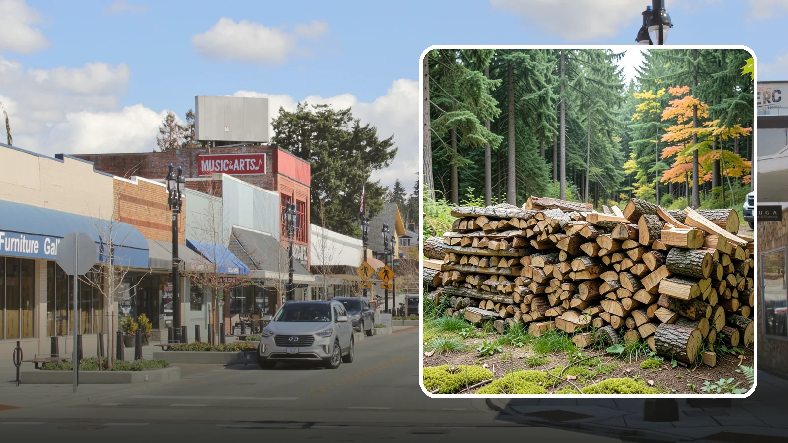 Air-Dried Firewood in Bothell, King County, WA - Wood that has cured naturally outdoors through open-air seasoning for reliable burning.