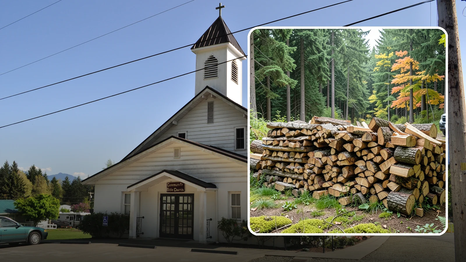 Air-Dried Firewood in Concrete, Skagit County, WA - Wood that has cured naturally outdoors through open-air seasoning for reliable burning.