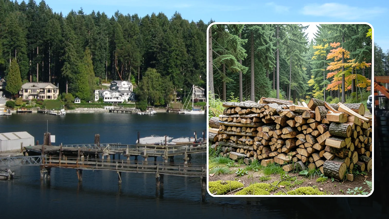 Air-Dried Firewood in Gig Harbor, Pierce County, WA - Wood that has cured naturally outdoors through open-air seasoning for reliable burning.
