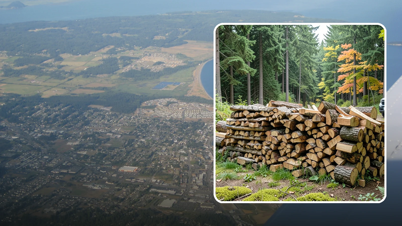 Air-Dried Firewood in Oak Harbor, Island County, WA - Wood that has cured naturally outdoors through open-air seasoning for reliable burning.