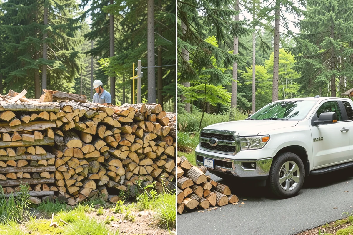 Air-Dried Firewood in Snohomish, Snohomish County, WA - Rounds are split and stacked off the ground