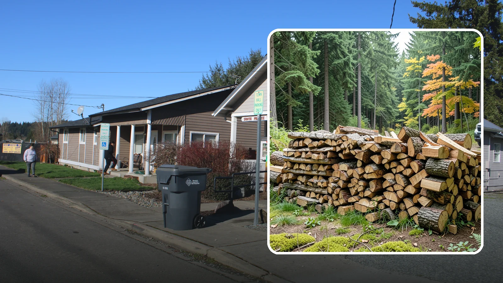 Air-Dried Firewood in South Prairie, Pierce County, WA - Wood that has cured naturally outdoors through open-air seasoning for reliable burning.