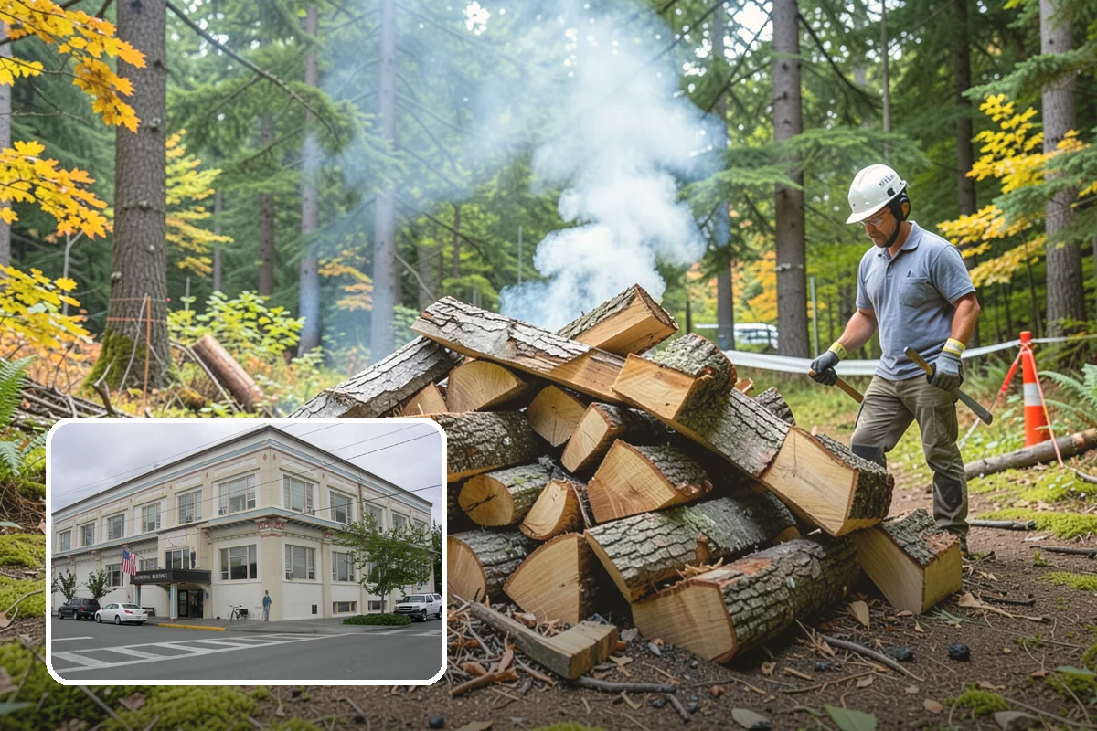Backyard Delivery in Anacortes, Skagit County, WA - Wood placed close to where you burn it