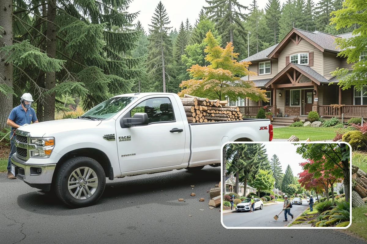 Backyard Delivery in Beaux Arts Village, King County, WA - Wood placed close to where you burn it
