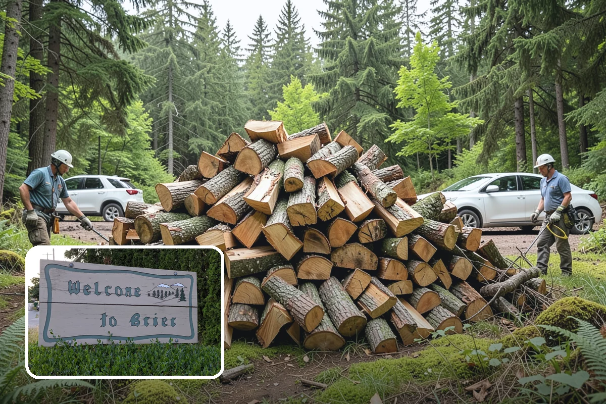 Backyard Delivery in Brier, Snohomish County, WA - Wood placed close to where you burn it