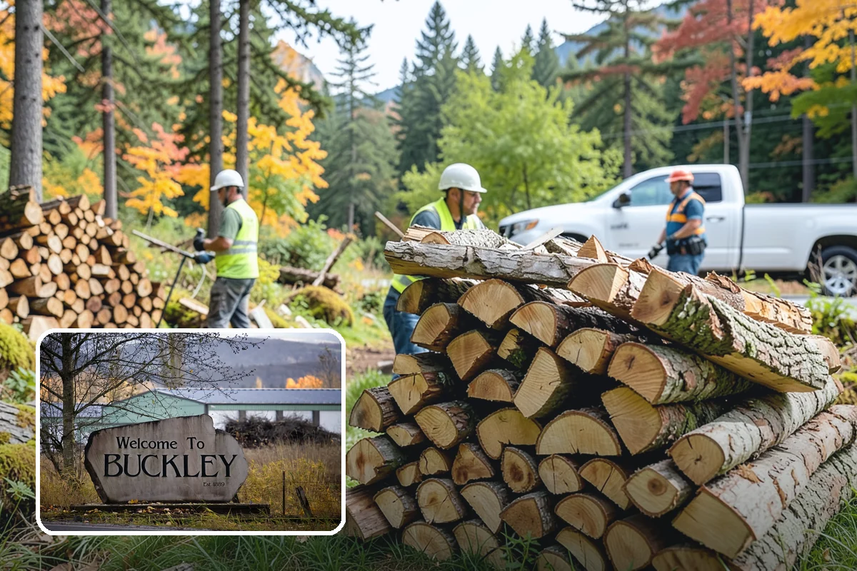 Backyard Delivery in Buckley, Pierce County, WA - Wood placed close to where you burn it