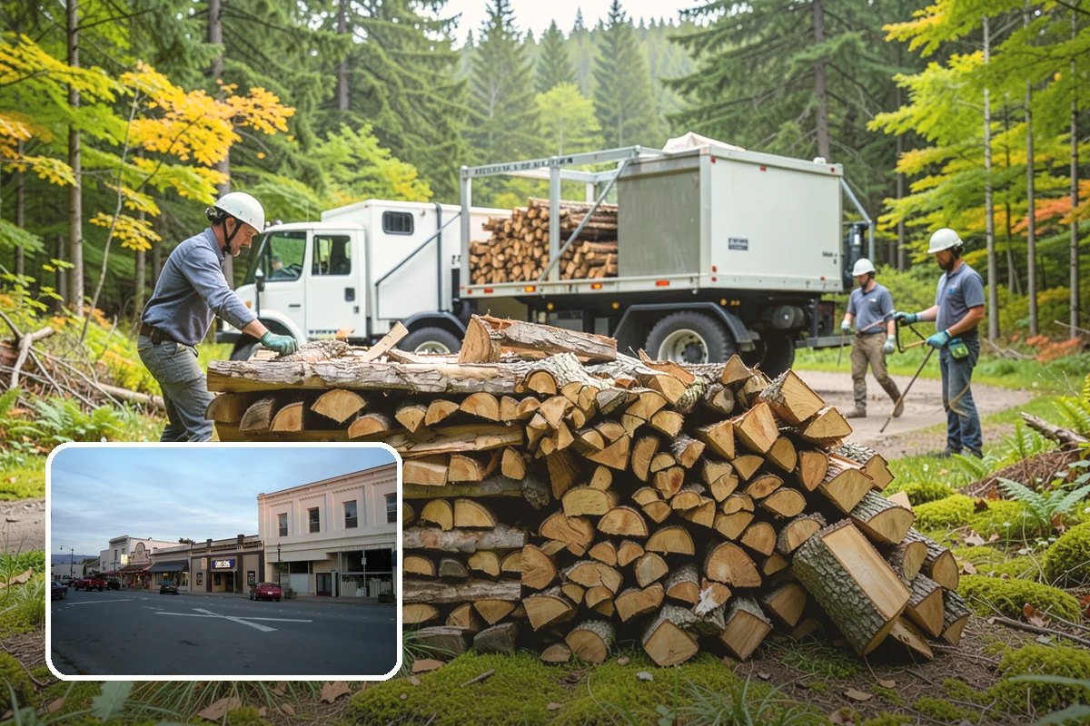 Backyard Delivery in Burlington, Skagit County, WA - Wood placed close to where you burn it