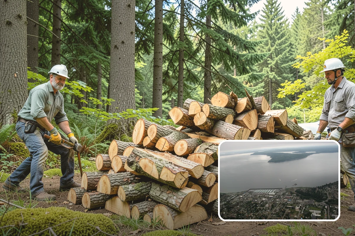 Backyard Delivery in Des Moines, King County, WA - Wood placed close to where you burn it