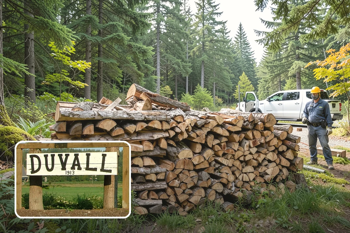 Backyard Delivery in Duvall, King County, WA - Wood placed close to where you burn it