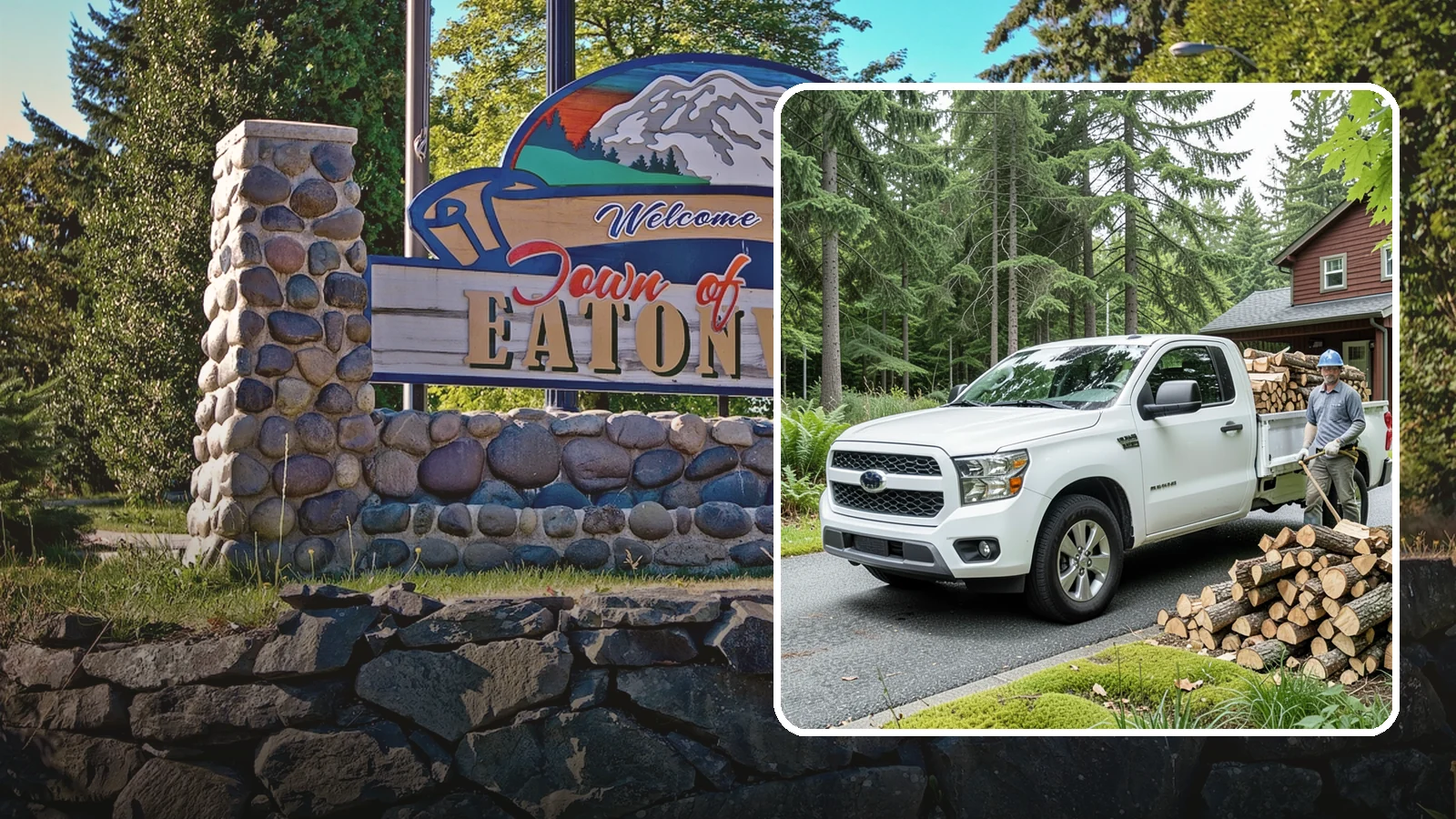 Backyard Delivery in Eatonville, Pierce County, WA - Firewood carried past the front of your property and placed in your backyard.