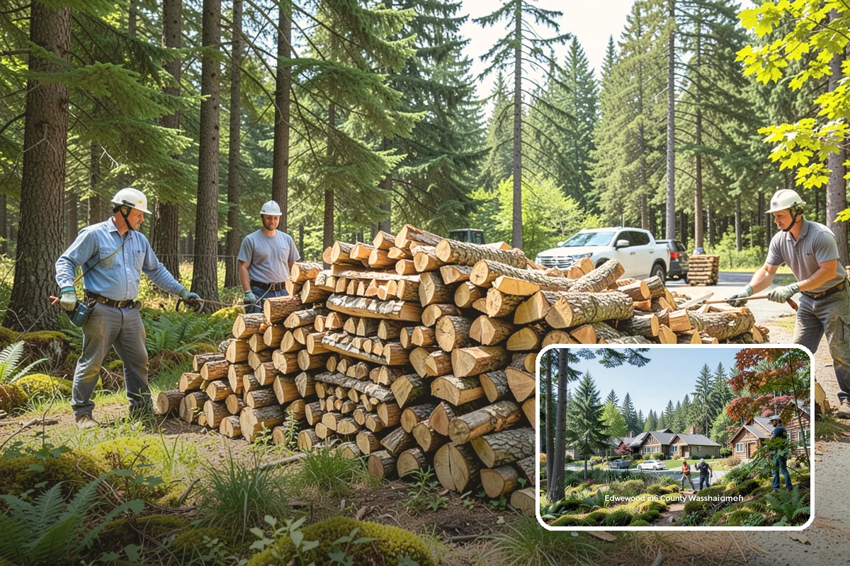 Backyard Delivery in Edgewood, WA - Wood placed close to where you burn it