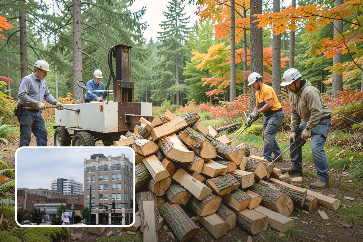 Backyard Delivery in Everett, Snohomish County, WA - Wood placed close to where you burn it