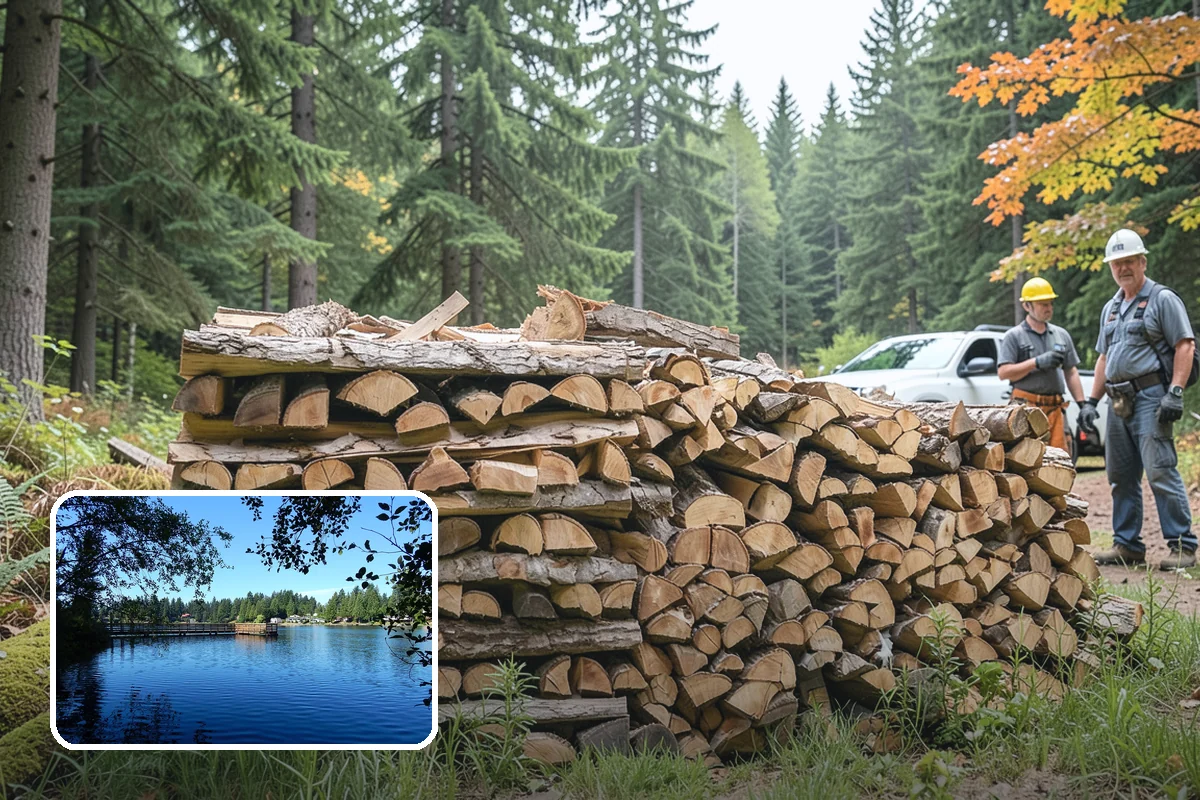 Backyard Delivery in Federal Way, King County, WA - Wood placed close to where you burn it