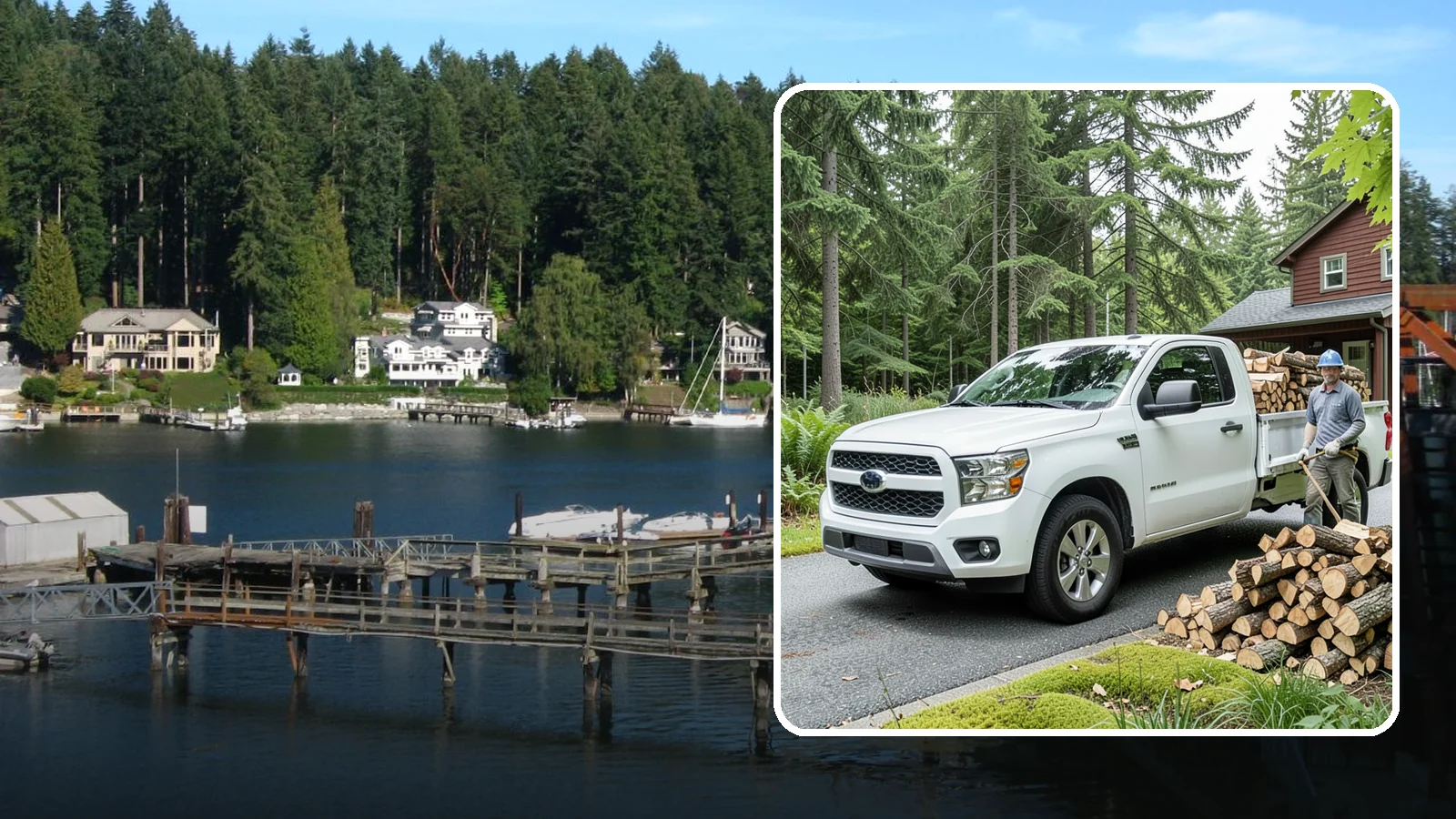 Backyard Delivery in Gig Harbor, Pierce County, WA - Firewood carried past the front of your property and placed in your backyard.