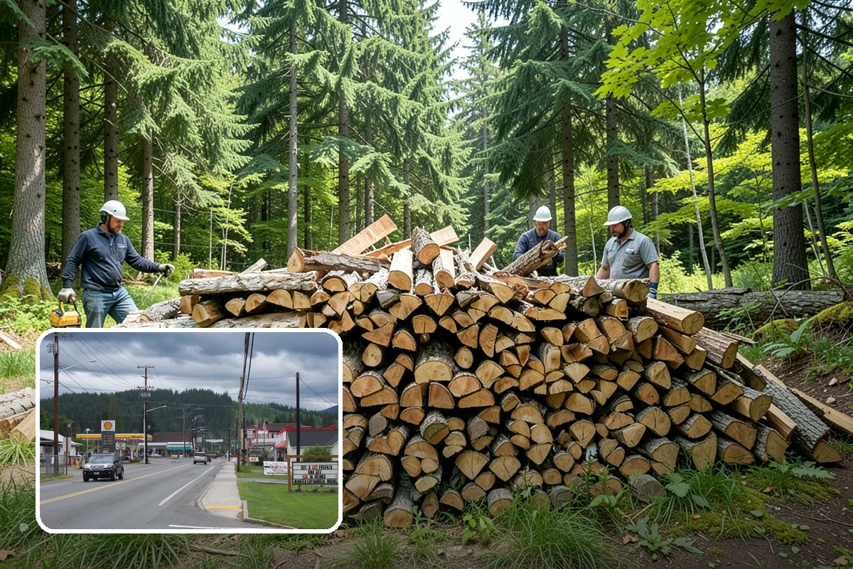 Backyard Delivery in Granite Falls, Snohomish County, WA - Wood placed close to where you burn it