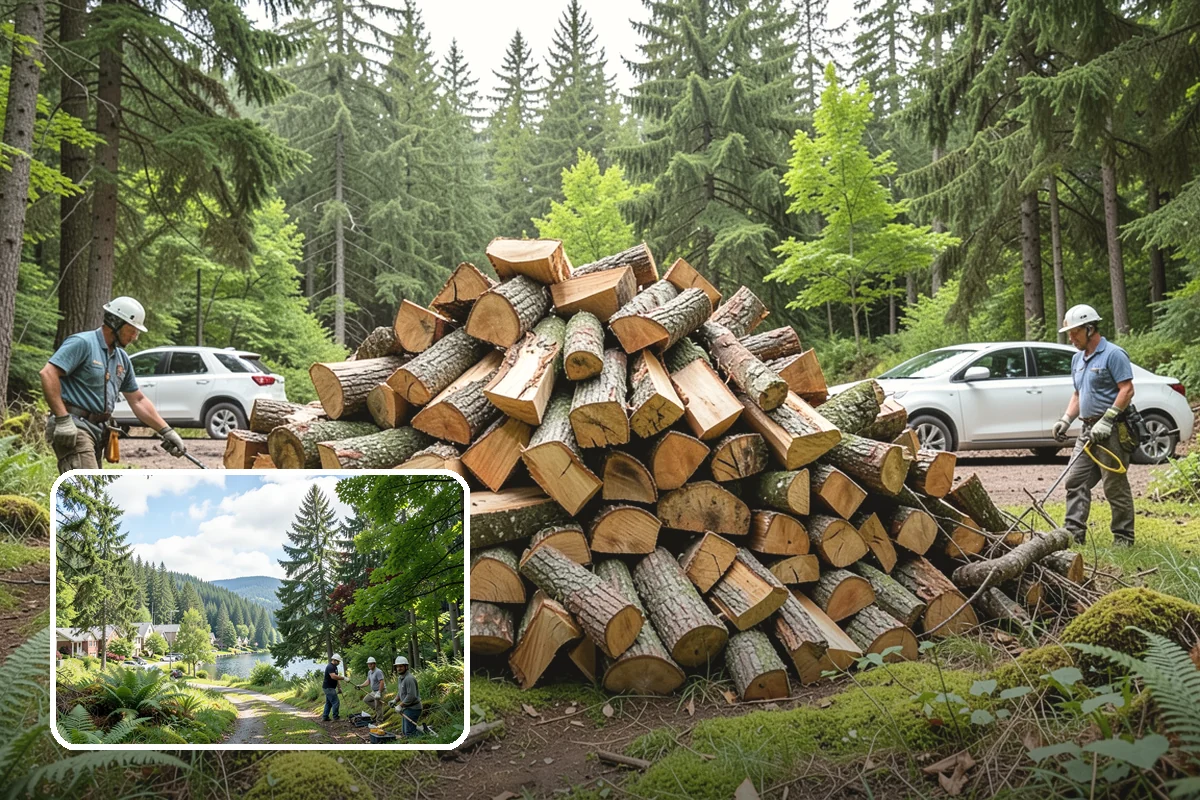 Backyard Delivery in Lake Forest Park, King County, WA - Wood placed close to where you burn it