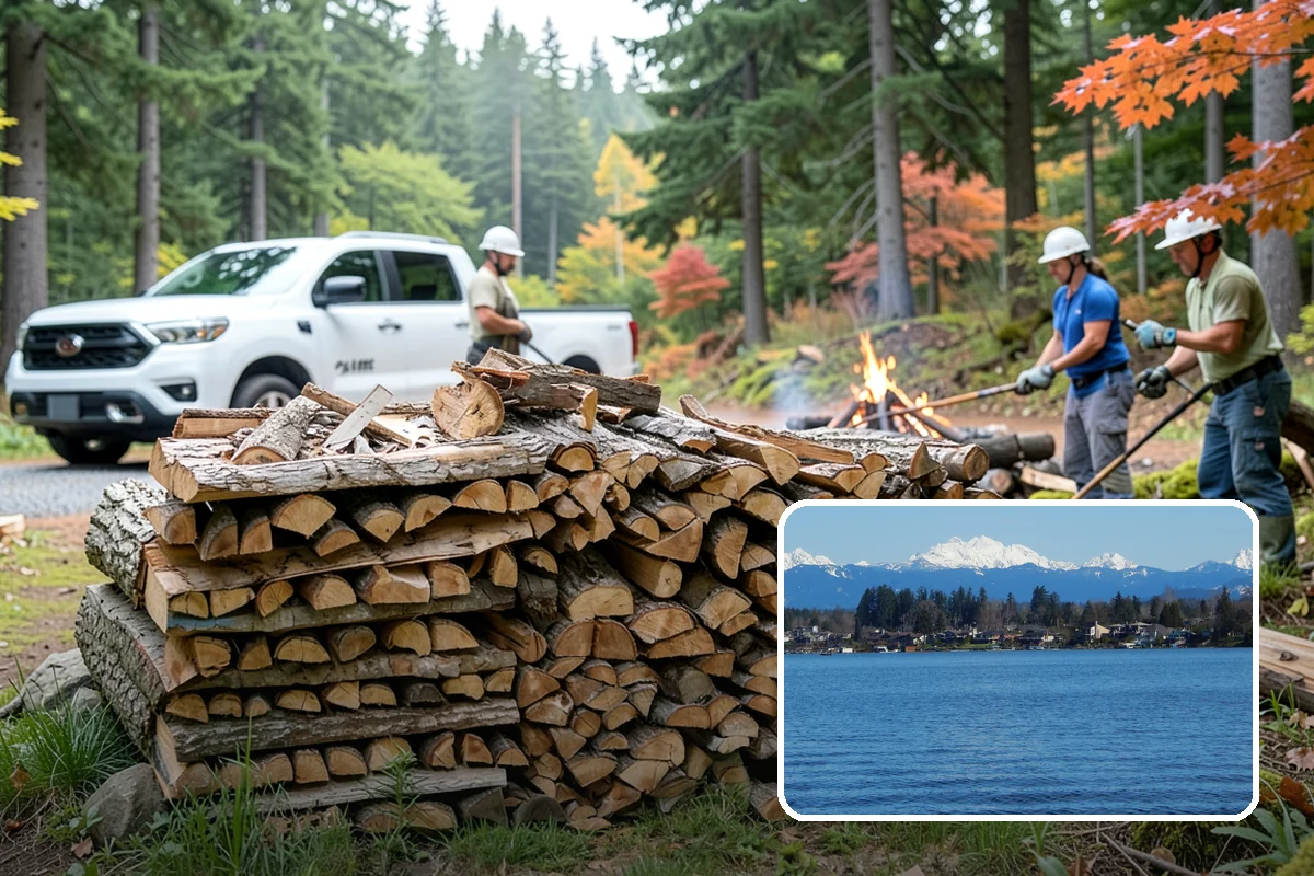 Backyard Delivery in Lake Stevens, Snohomish County, WA - Wood placed close to where you burn it