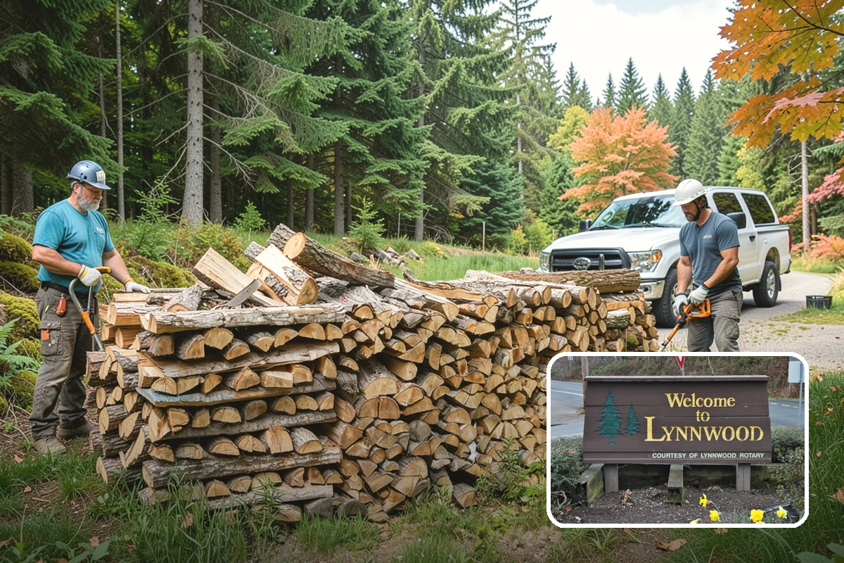 Backyard Delivery in Lynnwood, Snohomish County, WA - Wood placed close to where you burn it