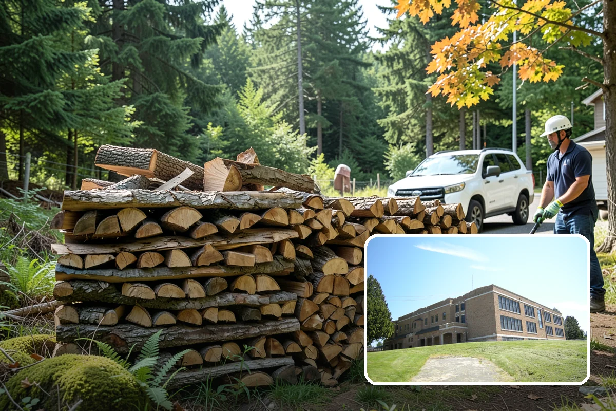 Backyard Delivery in Maple Valley, King County, WA - Wood placed close to where you burn it
