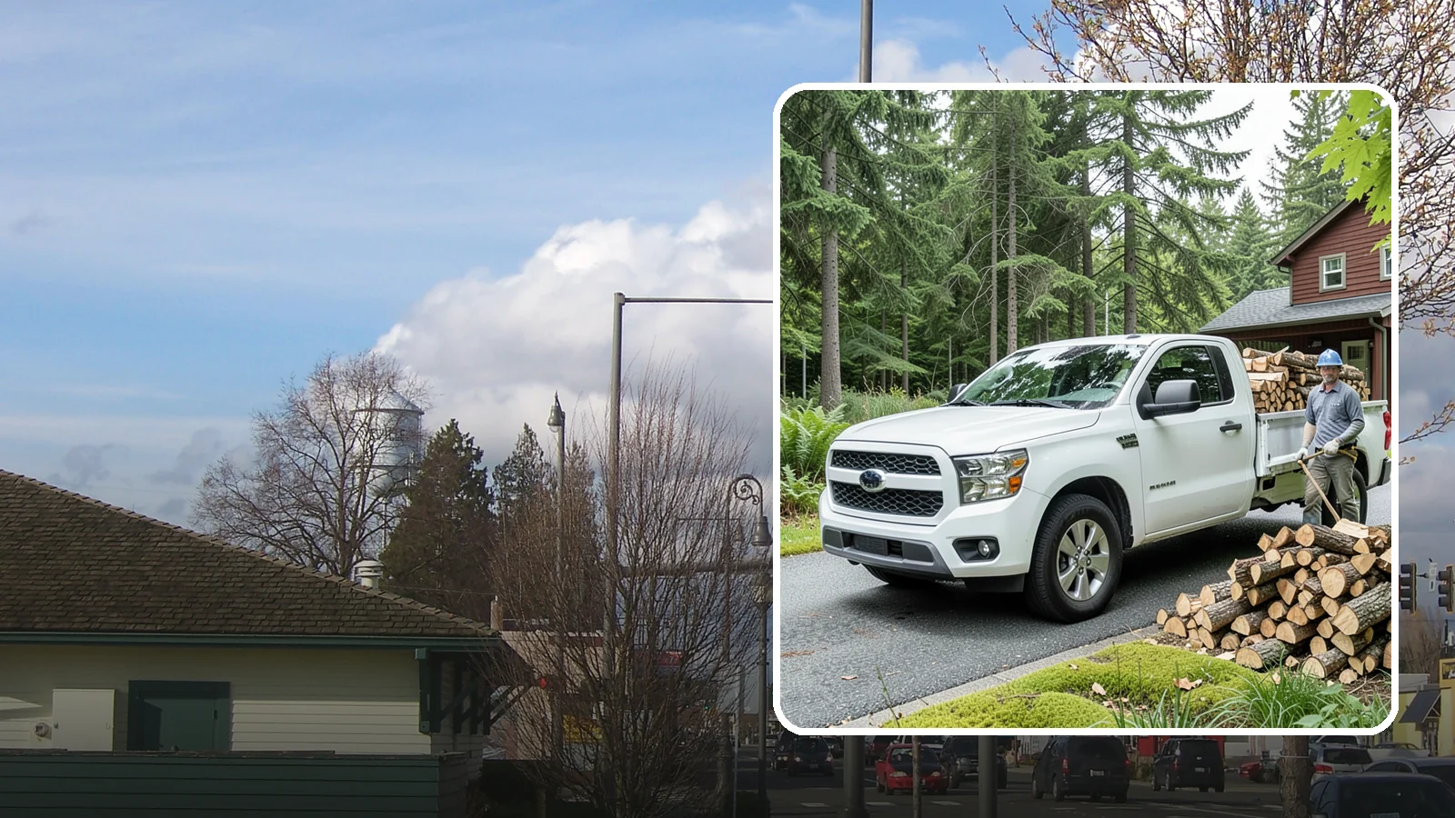 Backyard Delivery in Marysville, Snohomish County, WA - Firewood carried past the front of your property and placed in your backyard.