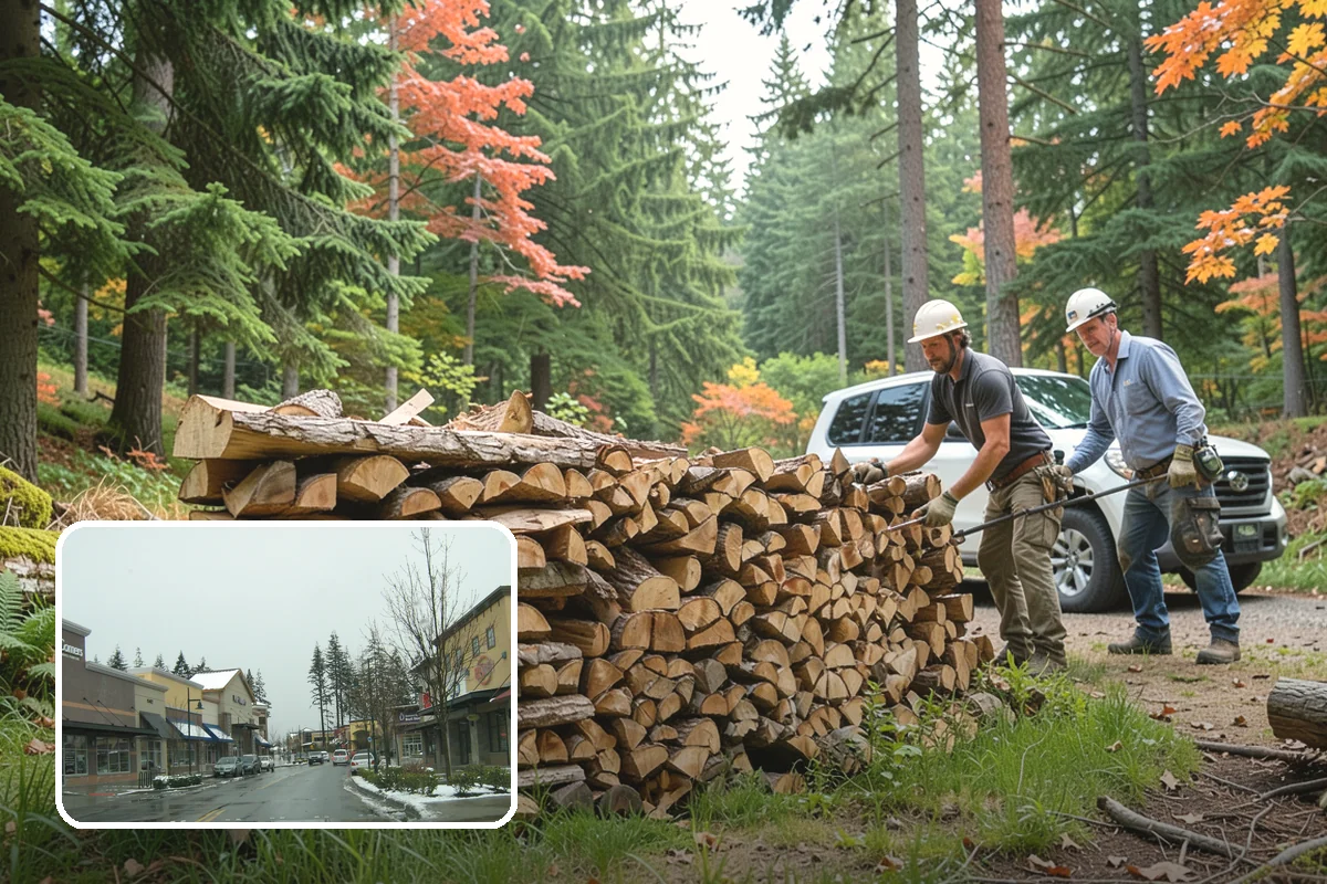 Backyard Delivery in Mill Creek, Snohomish County, WA - Wood placed close to where you burn it