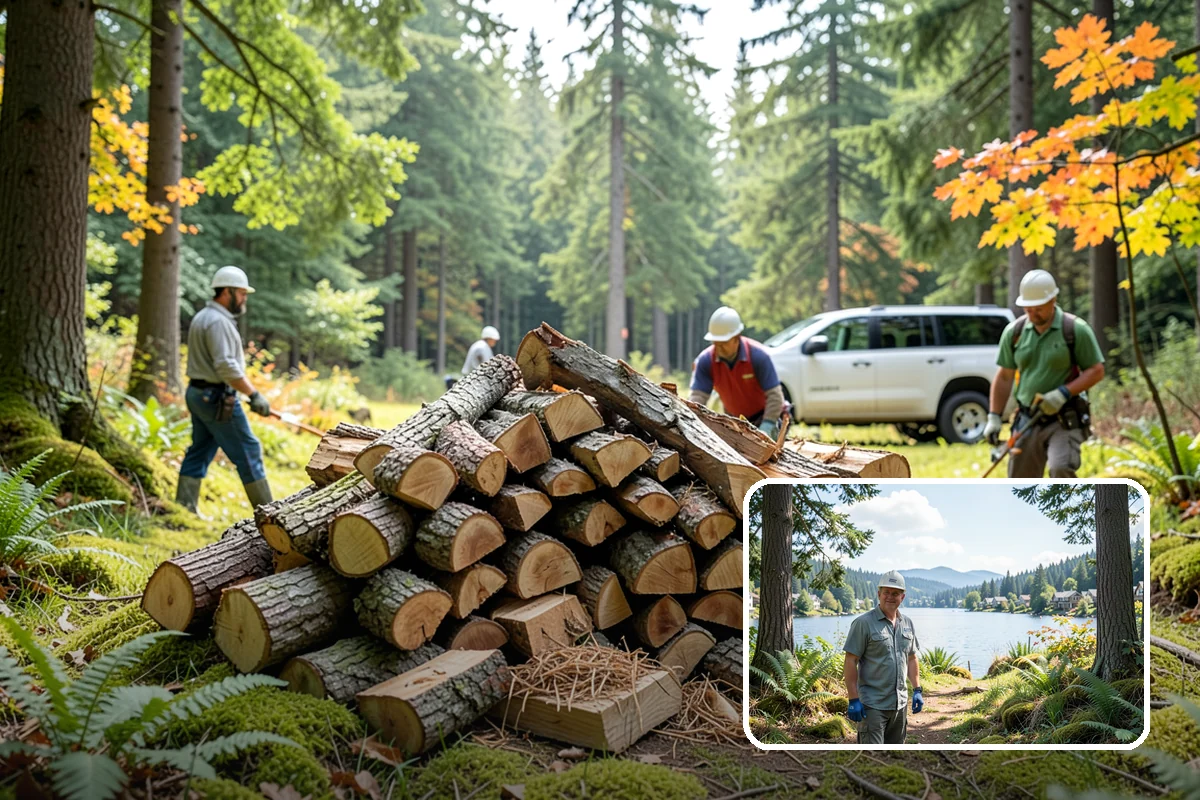 Backyard Delivery in Milton, King County, WA - Wood placed close to where you burn it