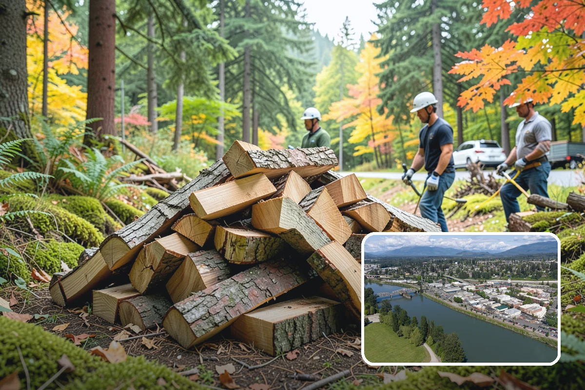 Backyard Delivery in Mount Vernon, Skagit County, WA - Wood placed close to where you burn it