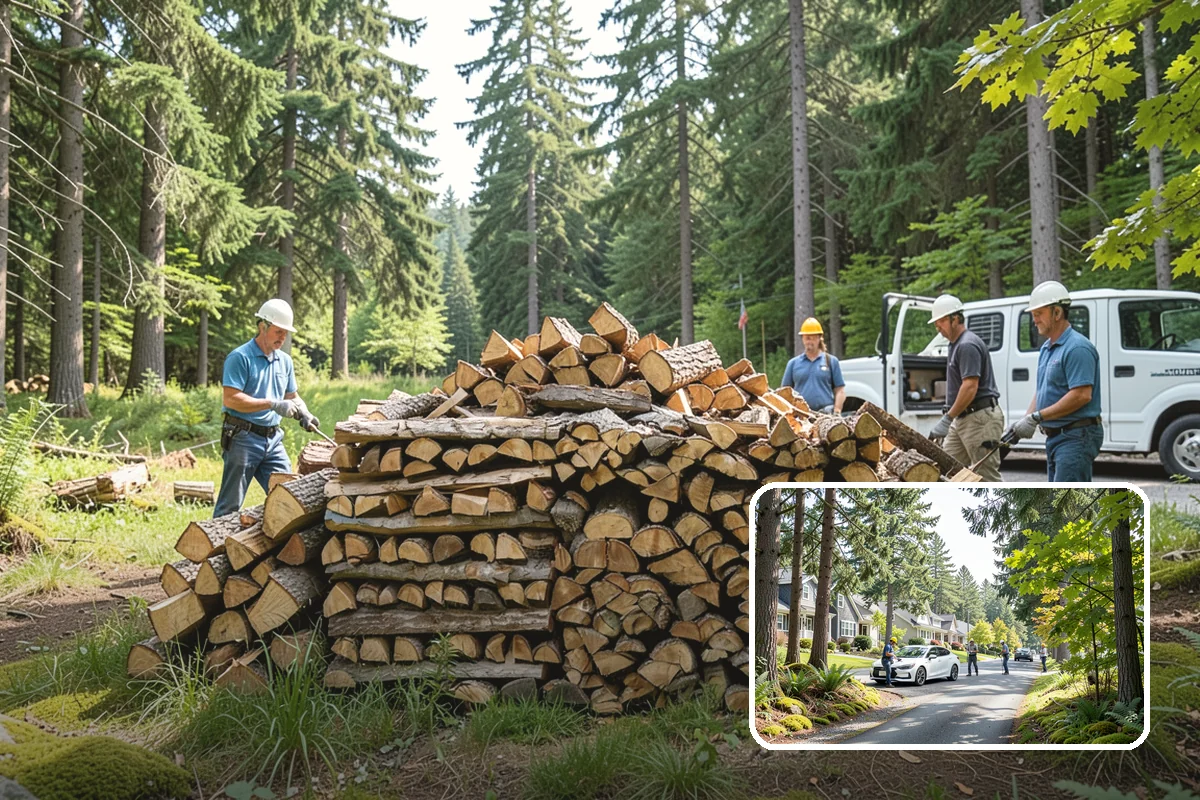 Backyard Delivery in Normandy Park, King County, WA - Wood placed close to where you burn it
