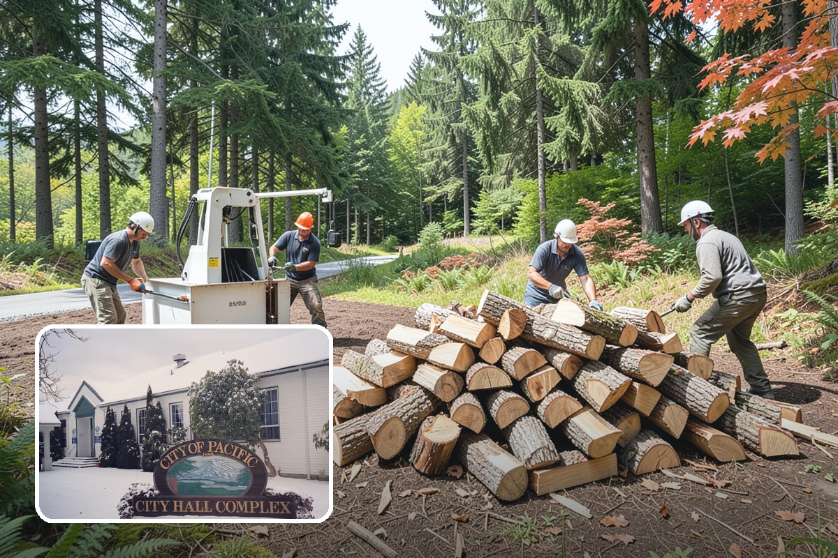 Backyard Delivery in Pacific, King County, WA - Wood placed close to where you burn it