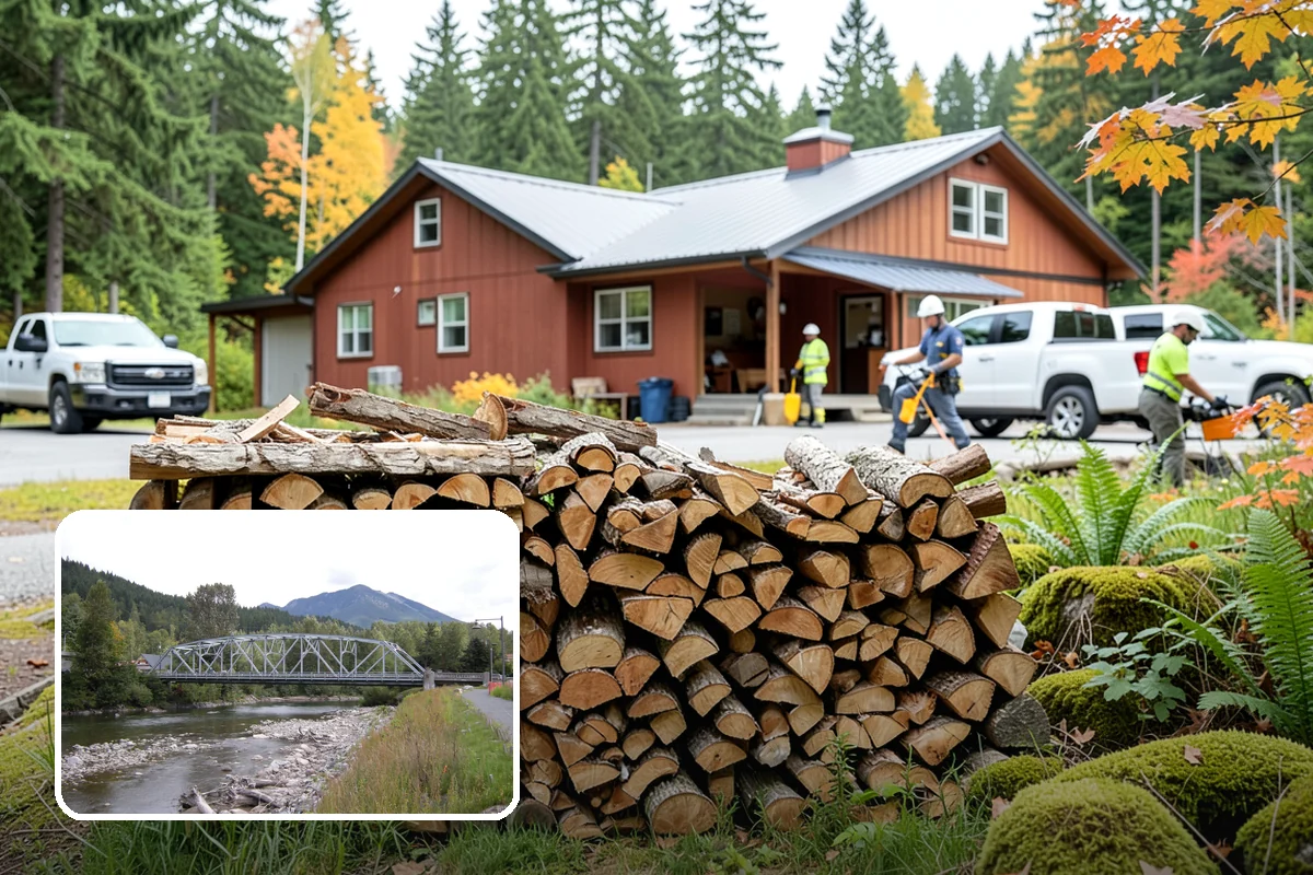 Backyard Delivery in Skykomish, King County, WA - Wood placed close to where you burn it