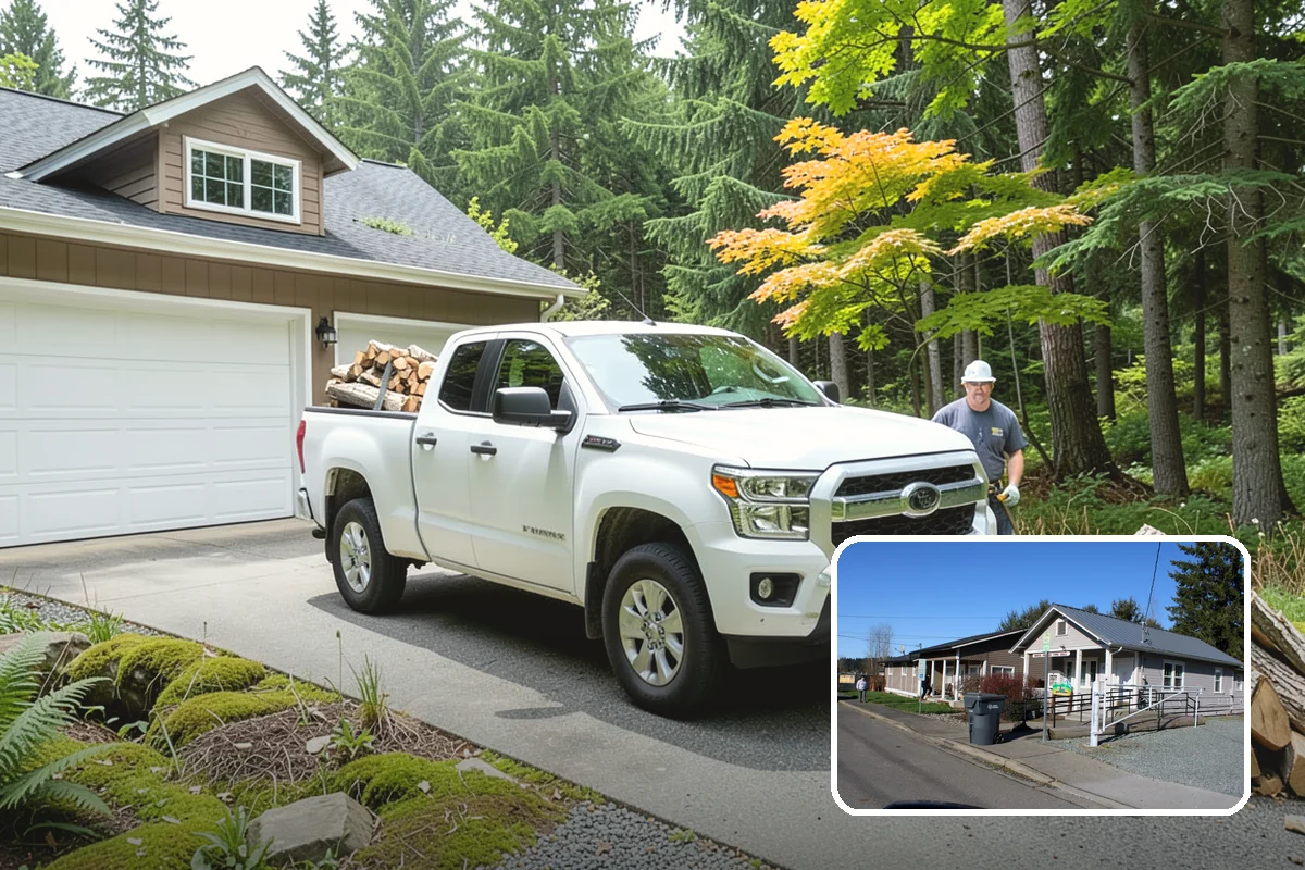 Backyard Delivery in South Prairie, Pierce County, WA - Wood placed close to where you burn it
