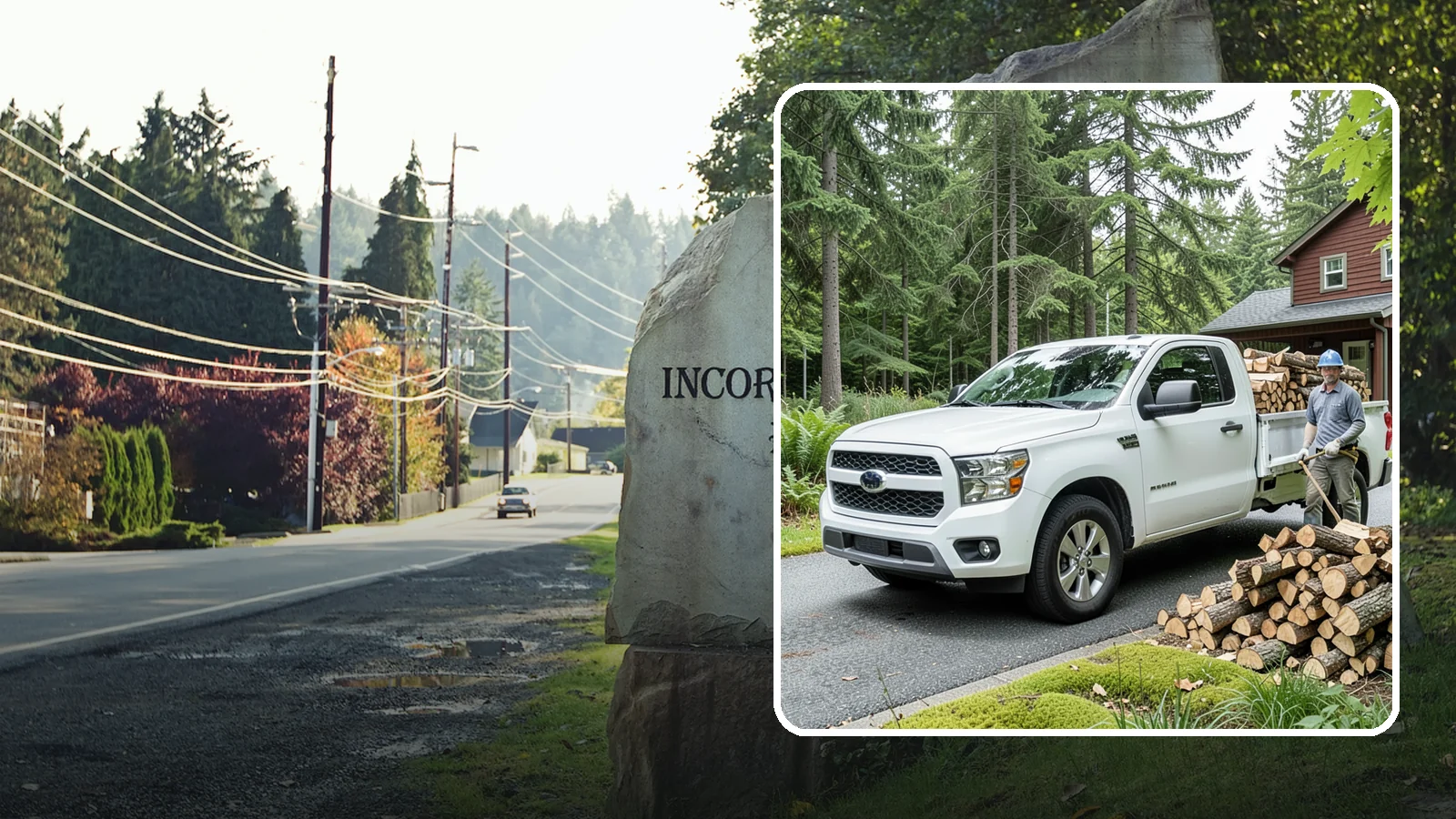 Backyard Delivery in Wilkeson, Pierce County, WA - Firewood carried past the front of your property and placed in your backyard.