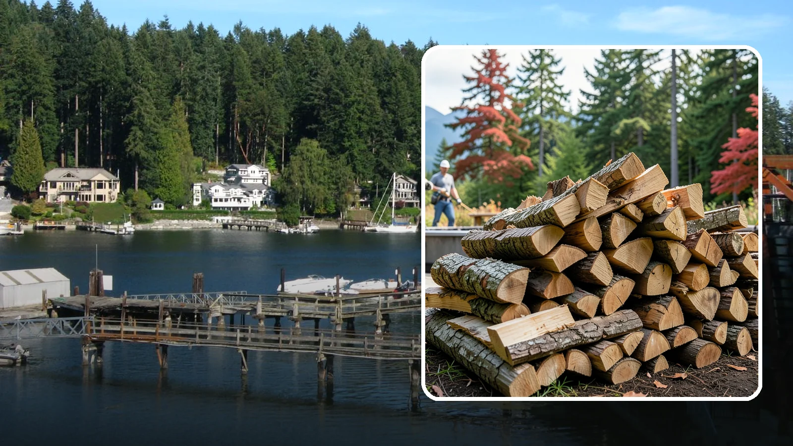 Backyard Fire Pit Wood in Gig Harbor, Pierce County, WA - Clean-burning firewood sized specifically for backyard fire pits and patios.