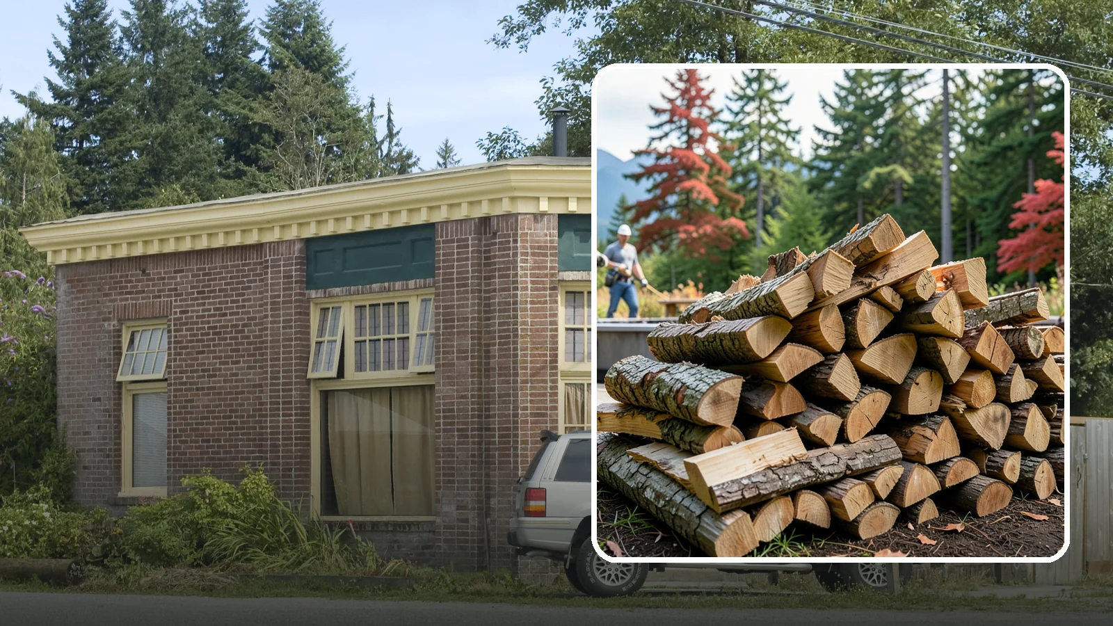 Backyard Fire Pit Wood in Hamilton, Skagit County, WA - Clean-burning firewood sized specifically for backyard fire pits and patios.