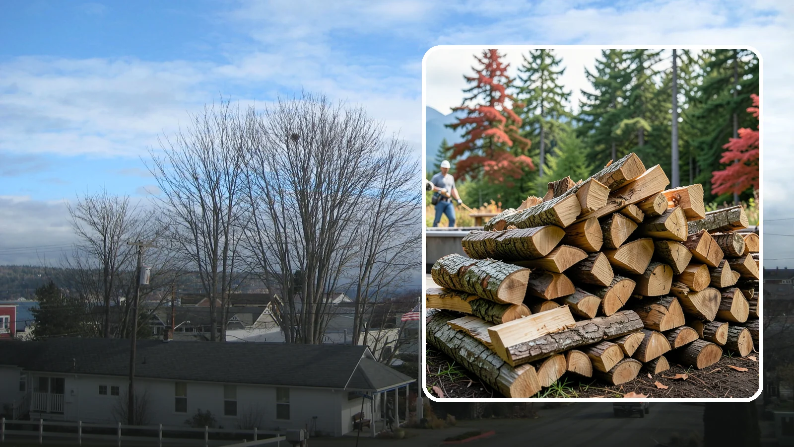 Backyard Fire Pit Wood in Langley, Island County, WA - Clean-burning firewood sized specifically for backyard fire pits and patios.