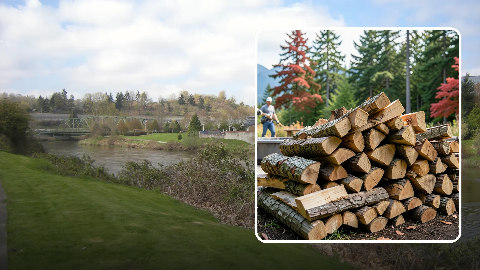 Backyard Fire Pit Wood in Tukwila, King County, WA - Clean-burning firewood sized specifically for backyard fire pits and patios.