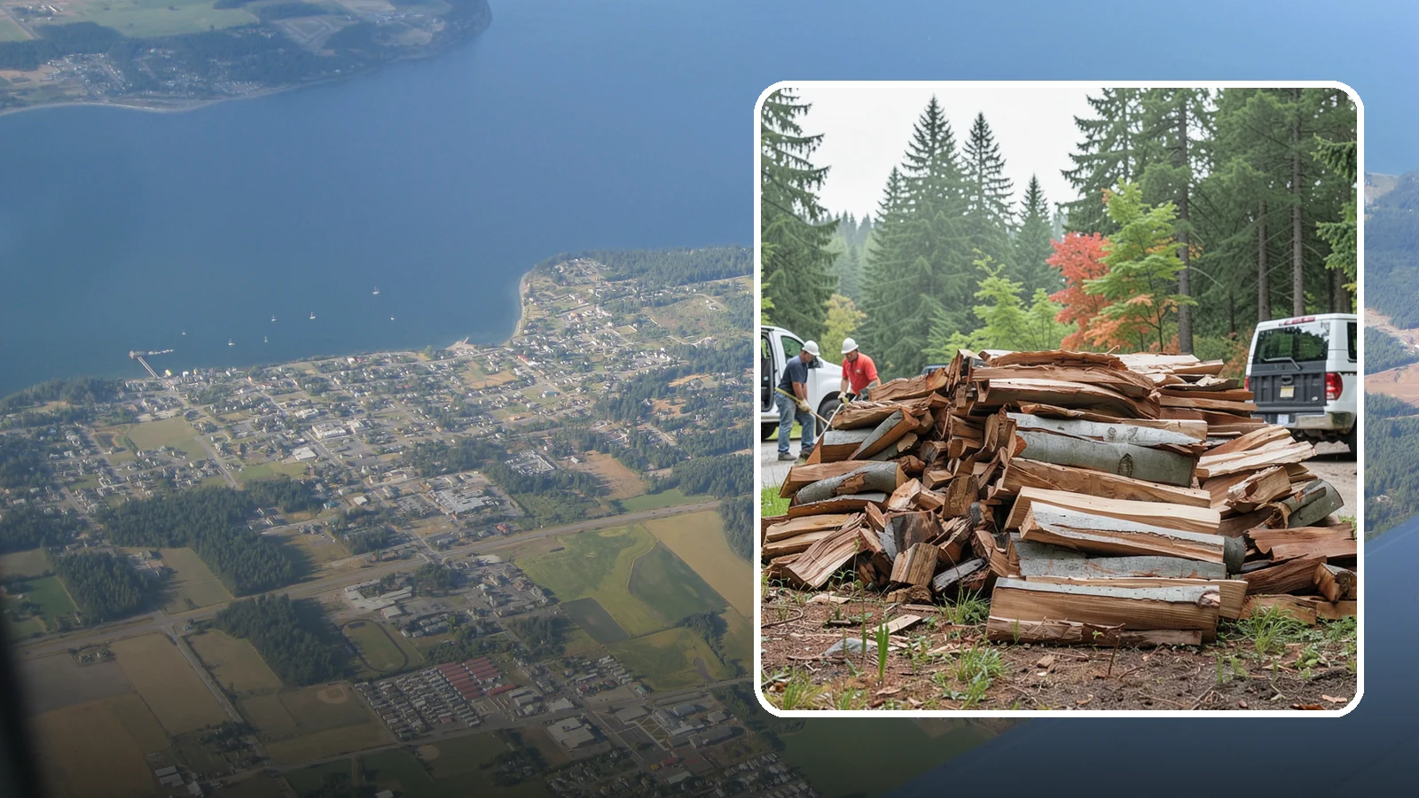 Bark Cleanup in Coupeville, Island County, WA - We collect and remove the loose bark that sheds off firewood and litters your storage and burning areas.