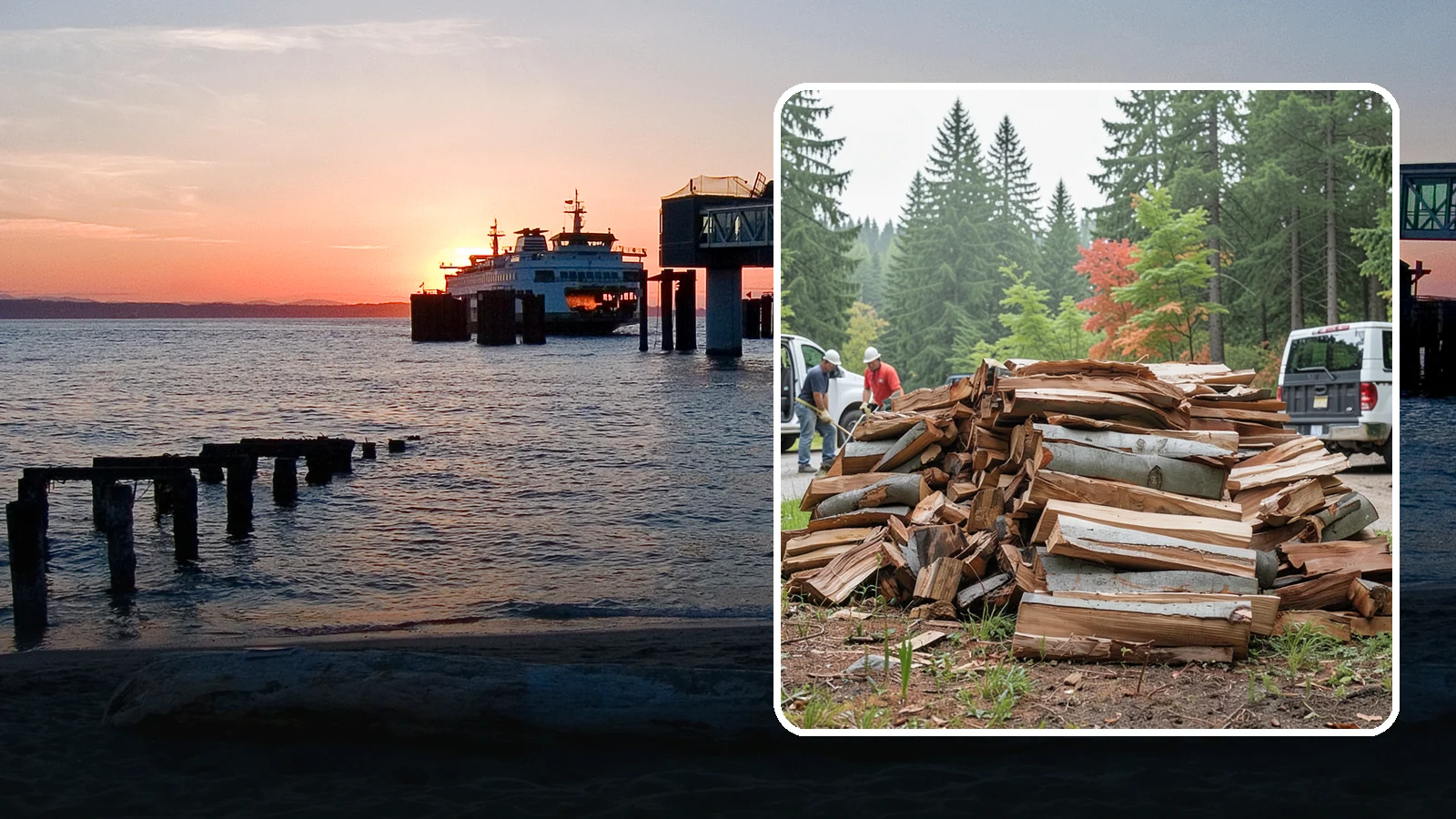 Bark Cleanup in Edmonds, Snohomish County, WA - We collect and remove the loose bark that sheds off firewood and litters your storage and burning areas.