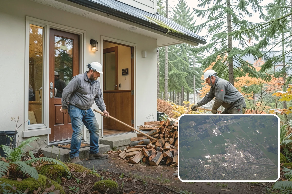 Bark Cleanup in Enumclaw, King County, WA - Stops bark stains from setting into decks and pavers